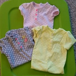 Set of 3 polka dot shirts 6-9 months